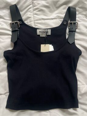 Monse Leather Straps Tank Top